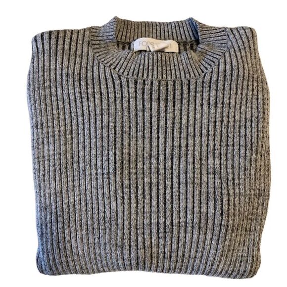 Forever 21 Gray Ribbed crop sweater Large - Picture 4 of 5